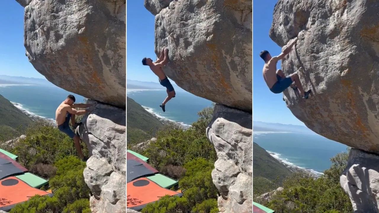 Shocking Video: ਬੰਦੇ ਨੇ ਖ਼ਤਰਨਾਕ ਪਹਾੜੀ 'ਤੇ ਦਿਖਾਈ ਗਜਬ ਦੀ ਦਿਲੇਰੀ, ਵੀਡੀਓ ਵੇਖਦਿਆਂ ਹੀ ਸੁੱਕ ਗਏ ਲੋਕਾਂ ਦੇ ਸਾਹ