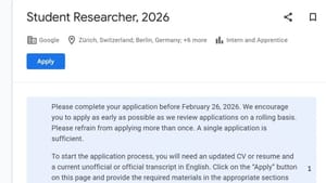 ਗੂਗਲ 'ਚ ਵਿਦਿਆਰਥੀਆਂ ਲਈ ਰਿਸਰਚ ਇੰਟਰਨਸ਼ਿਪ, ਜਰਮਨੀ-ਫਰਾਂਸ ਵਿਚ ਕੰਮ ਕਰਨ ਦਾ ਮੌਕਾ