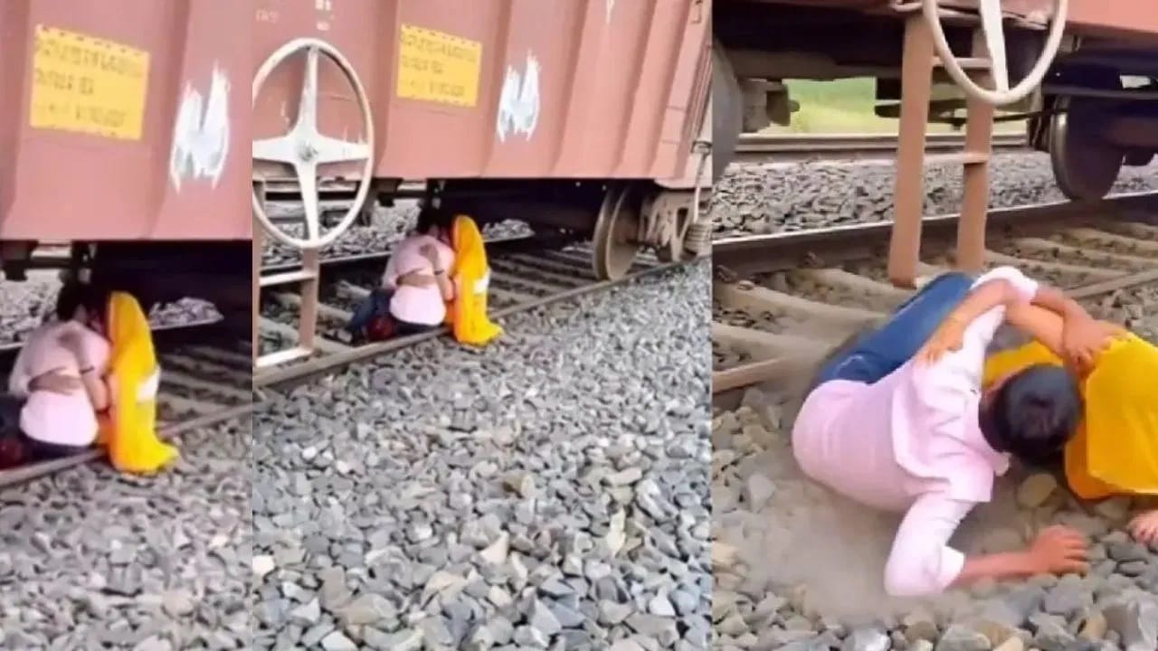 Shocking Video: ਇੱਕ Kiss ਦੇ ਚੱਕਰ 'ਚ ਜਾਣ ਵਾਲੀ ਸੀ ਜਾਨ, ਇੱਕ ਪਲ ਵਿੱਚ ਉੱਡੇ ਕਪਲ ਦੇ ਤੋਤੇ