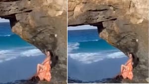 ਫੋਟੋਸ਼ੂਟ ਲਈ ਲਹਿਰਾਂ 'ਚ ਵਹਿ ਗਈ ਕੁੜੀ; ਹਾਦਸੇ ਦਾ ਭਿਆਨਕ VIDEO ਹੋਇਆ ਵਾਇਰਲ