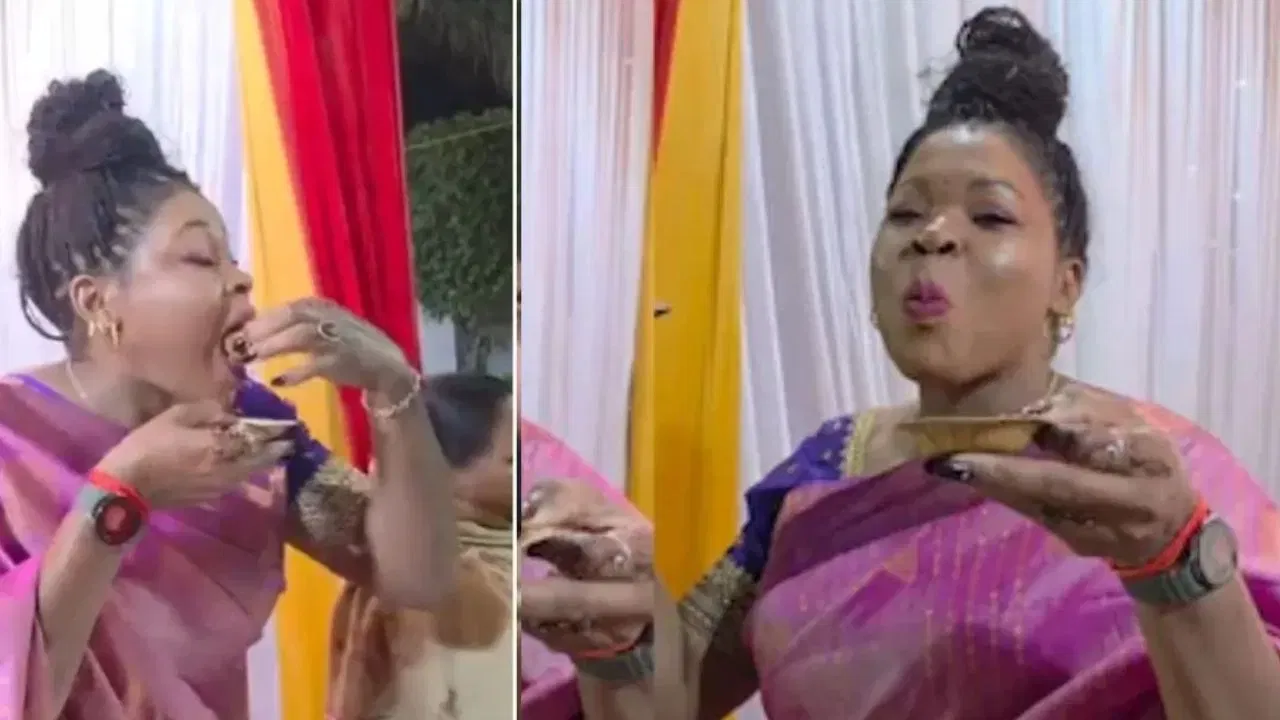 ਭਾਰਤੀ ਮਹਿਲਾ ਬਣ ਕੇ ਨਾਈਜੀਰੀਆਈ ਔਰਤ ਨੇ ਖਾਂਦੇ ਗੋਲ-ਗੱਪੇ, ਚਿਹਰੇ 'ਤੇ ਦਿੱਖਿਆ ਅਜਿਹਾ ਰਿਐਕਸ਼ਨ