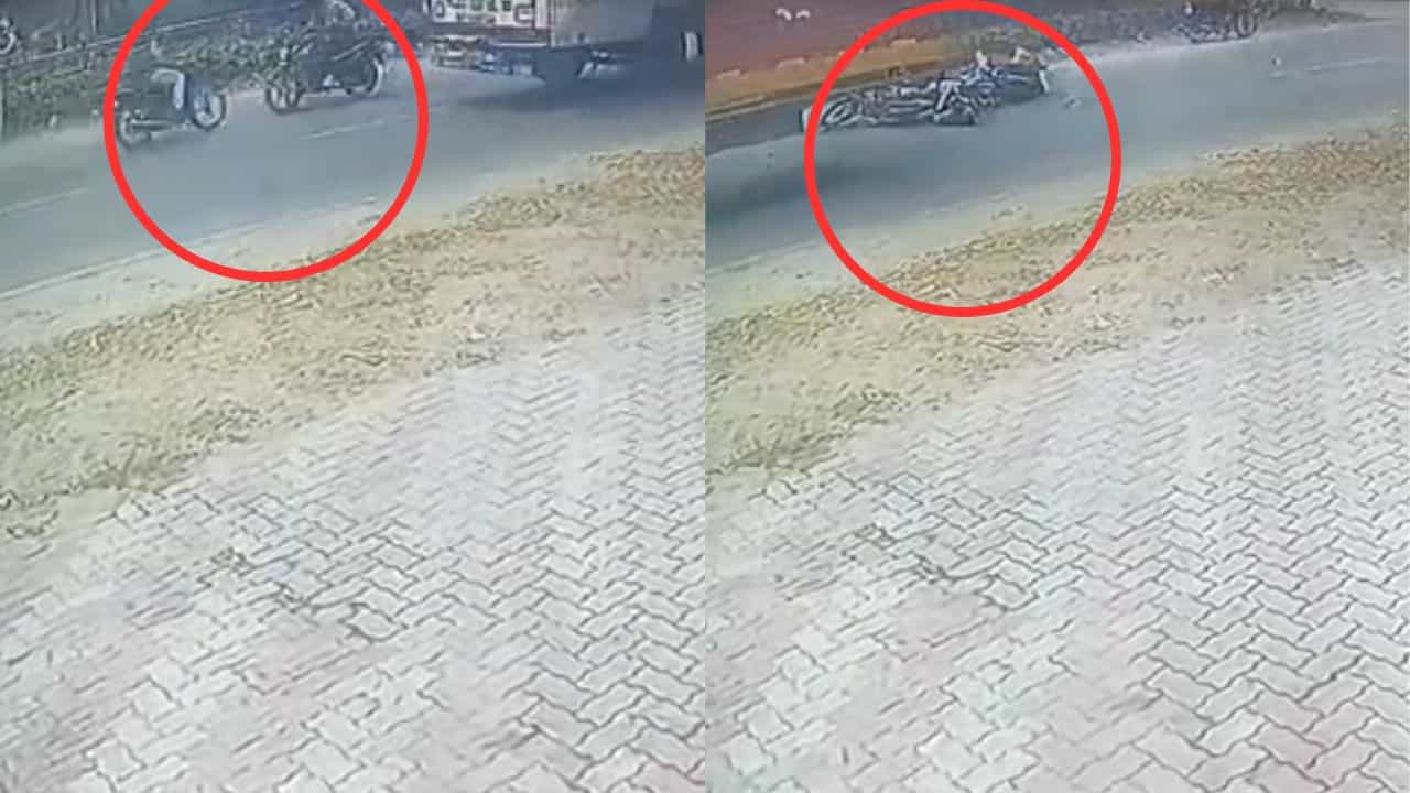 ਕਪੂਰਥਲਾ: ਮੋਟਰਸਾਈਕਲਾਂ ਦੀ ਆਹਮੋ-ਸਾਹਮਣੇ ਦੀ ਟੱਕਰ, ਫਿਰ ਟਰੱਕ ਦਾ ਟਾਇਰ ਸਿਰ ਤੋਂ ਲੰਘਿਆ, ਹਾਦਸੇ ਦਾ ਖੌਫ਼ਨਾਕ ਵੀਡੀਓ ਕਪੂਰਥਲਾ: ਮੋਟਰਸਾਈਕਲਾਂ ਦੀ ਆਹਮੋ-ਸਾਹਮਣੇ ਦੀ ਟੱਕਰ, ਫਿਰ ਟਰੱਕ ਦਾ ਟਾਇਰ ਸਿਰ ਤੋਂ ਲੰਘਿਆ, ਹਾਦਸੇ ਦਾ ਖੌਫ਼ਨਾਕ ਵੀਡੀਓ