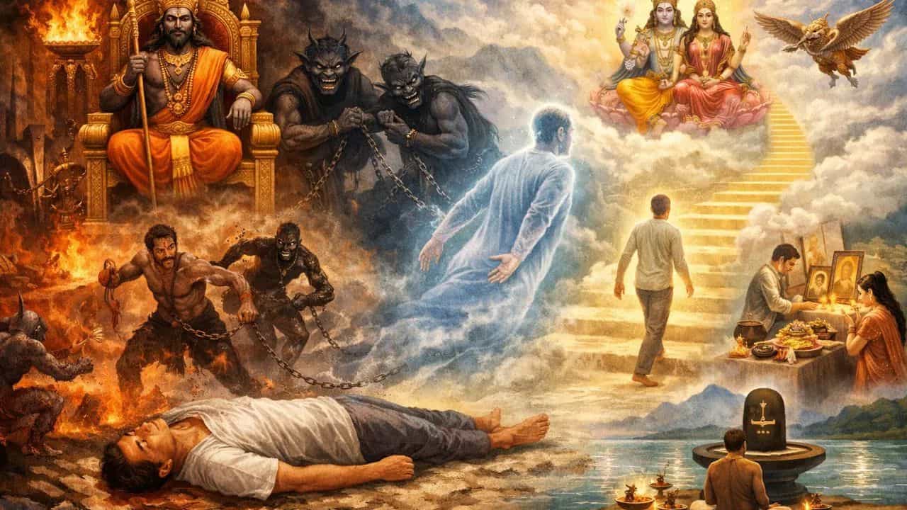 ਗਰੁੜ ਪੁਰਾਣ ਦੇ ਅਣਸੁਣੇ ਰਹੱਸ: ਕੀ ਸੱਚੀ ਅਕਾਲ ਮੌਤ ਨੂੰ ਟਾਲਿਆ ਜਾ ਸਕਦਾ ਹੈ? ਜਾਣੋ ਸ਼ਾਸਤਰਾਂ ਦੀ ਰਾਏ ਗਰੁੜ ਪੁਰਾਣ ਦੇ ਅਣਸੁਣੇ ਰਹੱਸ: ਕੀ ਸੱਚੀ ਅਕਾਲ ਮੌਤ ਨੂੰ ਟਾਲਿਆ ਜਾ ਸਕਦਾ ਹੈ? ਜਾਣੋ ਸ਼ਾਸਤਰਾਂ ਦੀ ਰਾਏ