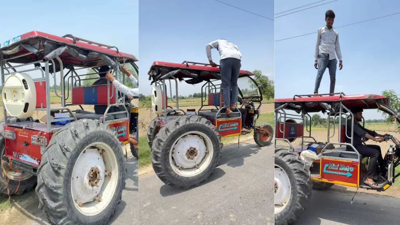 Viral Video: ਈ-ਰਿਕਸ਼ਾ ਵਿੱਚ ਫਿੱਟ ਕਰ ਦਿੱਤੇ ਟਰੈਕਟਰ ਦੇ ਪਈਏ, ਕਦੇ ਨਹੀਂ ਦੇਖਿਆ ਹੋਵੇਗਾ ਅਜਿਹਾ ਜੁਗਾੜ? Viral Video: ਈ-ਰਿਕਸ਼ਾ ਵਿੱਚ ਫਿੱਟ ਕਰ ਦਿੱਤੇ ਟਰੈਕਟਰ ਦੇ ਪਈਏ, ਕਦੇ ਨਹੀਂ ਦੇਖਿਆ ਹੋਵੇਗਾ ਅਜਿਹਾ ਜੁਗਾੜ?