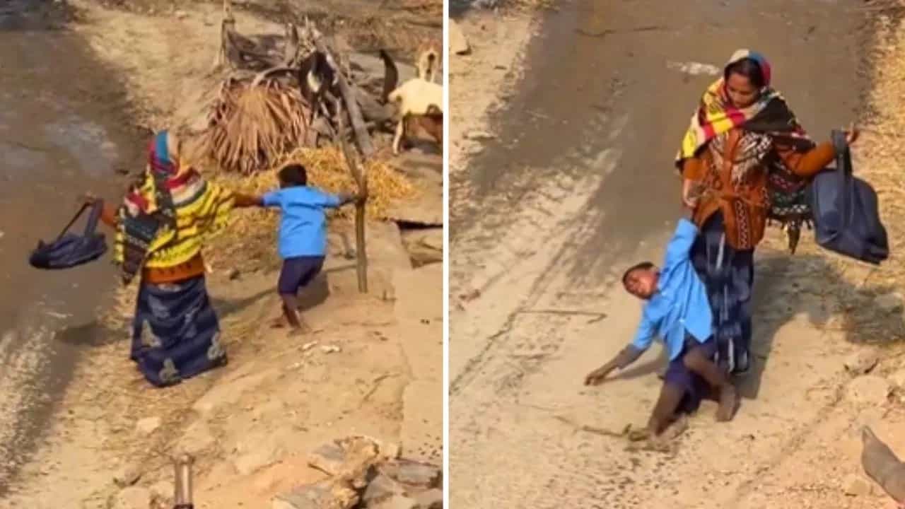 Funny Video: ਸਕੂਲ ਜਾਣ ਚ ਨਖਰੇ ਕਰ ਰਿਹਾ ਸੀ ਬੱਚਾ, ਮਾਂ ਨੇ ਇੰਝ ਟੰਗ ਕੇ ਪਹੁੰਚਾਇਆ ਕਲਾਸ! ਦੇਖੋ ਇਹ Viral Video