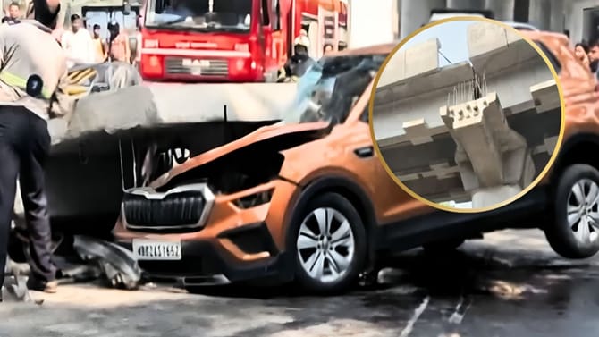 ਮੁੰਬਈ 'ਚ ਮੈਟਰੋ ਪਿੱਲਰ ਦਾ ਡਿੱਗਿਆ ਸਲੈਬ, ਹਾਦਸੇ 'ਚ ਕਈ ਜ਼ਖਮੀ