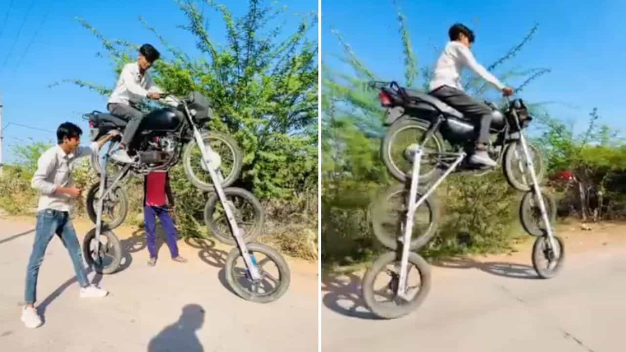 Viral Video: ਮੁੰਡਿਆਂ ਨੇ ਇੱਕ ਬਾਈਕ ਵਿੱਚ ਜੋੜੇ ਚਾਰ ਪਹੀਏ, ਵਾਇਰਲ ਹੋਇਆ ਵੀਡੀਓ