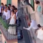 Viral Video: ਜਸ਼ਨ ਦੌਰਾਨ ਬਾਲਕੋਨੀ ਤੋਂ ਡਿੱਗੇ ਲਾੜਾ-ਲਾੜੀ, ਅਚਾਨਕ ਵਾਪਰਿਆ ਖੌਫਨਾਕ ਹਾਦਸਾ
