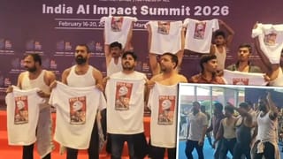 AI ਸੰਮੇਲਨ ਵਿੱਚ ਹੰਗਾਮਾ, ਟੀ-ਸ਼ਰਟ ਉਤਾਰ ਕੇ ਯੂਥ ਕਾਂਗਰਸ ਦੇ ਵਰਕਰਾਂ ਨੇ ਟ੍ਰੇਡ ਡੀਲ ਖਿਲਾਫ ਕੀਤਾ ਪ੍ਰਦਰਸ਼ਨ