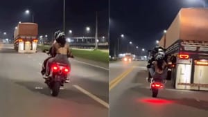 Viral Video: ਬੰਦੇ ਨੇ ਗਰਲਫ੍ਰੈਂਡ ਨੂੰ ਬਾਈਕ 'ਤੇ ਬੈਠਾ ਕੇ ਕੀਤਾ ਖ਼ਤਰਨਾਕ ਸਟੰਟ