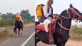 ਘੋੜੇ 'ਤੇ ਸਵਾਰ ਹੋ ਕੇ ਕੀਤਾ ਬਲਿੰਕਿਟ ਦਾ ਆਰਡਰ, ਵੀਡੀਓ ਹੋਇਆ ਵਾਇਰਲ