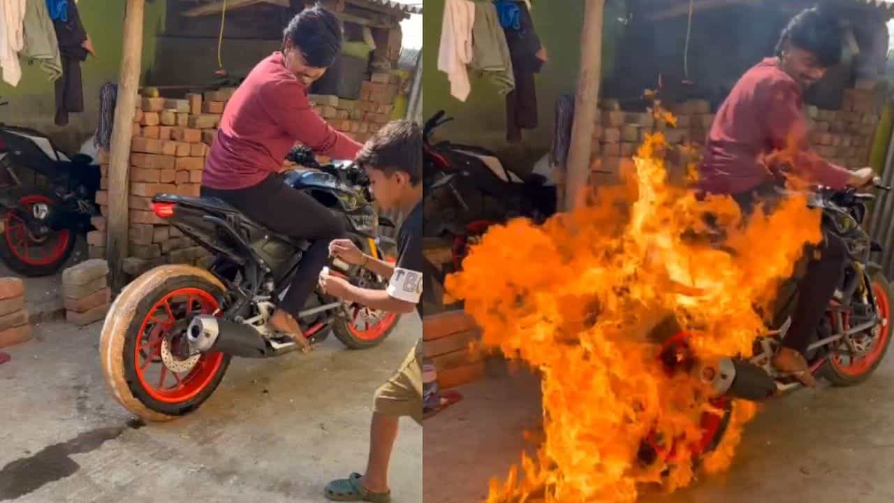 Viral Video: ਅਜਿਹਾ ਖ਼ਤਰਨਾਕ ਸਟੰਟ ਦੇਖਿਆ ਹੈ ਕਦੇ? ਵੀਡੀਓ ਦੇਖ ਕੇ ਭੜਕੇ ਲੋਕ ਬੋਲੇ, ਇਹ ਕਿਹੋ ਜਿਹਾ ਪਾਗਲਪਨ?