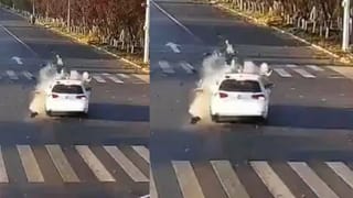 Shocking Video: ਤੇਜ਼ ਰਫ਼ਤਾਰ ਕਾਰ ਨਾਲ ਹੋਈ ਸਕੂਟਰ ਦੀ ਟੱਕਰ, ਫੁੱਟਬਾਲ ਵਾਂਗ ਉੱਛਲਿਆ ਸ਼ਖਸ…ਪਲਕ ਝਪਕਦੇ ਹੀ ਖਤਮ ਹੋਈ ਜਿੰਦਗੀ