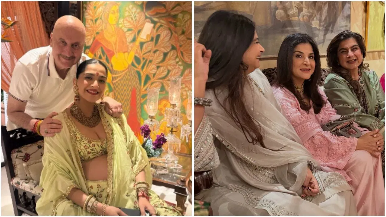 ਐਕਟਰ ਅਨੁਪਮ ਖੇਰ ਵੀ ਉੱਥੇ ਮੌਜੂਦ ਸਨ। ਉਨ੍ਹਾਂ ਨੇ ਆਪਣੀ ਇੰਸਟਾਗ੍ਰਾਮ ਸਟੋਰੀ 'ਤੇ ਸੋਨਮ ਦੇ ਨਾਲ ਇੱਕ ਤਸਵੀਰ ਸ਼ੇਅਰ ਕੀਤੀ ਅਤੇ ਲਿਖਿਆ, "ਗੋਦਭਰਾਈ ਦੀਆਂ ਸ਼ੂਭਕਾਮਨਾਵਾਂ"। ਇਸ ਦੌਰਾਨ, ਸੋਨਮ ਦੇ ਪਤੀ ਆਨੰਦ ਉਨ੍ਹਾਂ ਨੂੰ ਵਾਰ-ਵਾਰ ਪਿਆਰ ਭਰੀਆਂ ਨਜ਼ਰਾਂ ਨਾਲ ਵੇਖਦੇ ਹੋਏ ਨਜਰ ਆਏ। ਅਜਿਹਾ ਲੱਗ ਰਿਹਾ ਸੀ ਕਿ ਉਹ ਆਪਣੇ ਸਾਥੀ ਤੋਂ ਆਪਣੀਆਂ ਨਜ਼ਰਾਂ ਨਹੀਂ ਹਟਾ ਪਾ ਰਹੇ ਹੋਣ।