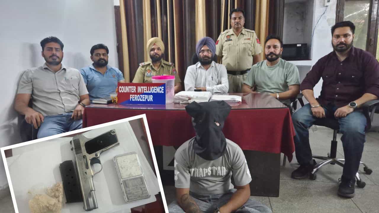 ਫਿਰੋਜ਼ਪੁਰ ਚ ਕਾਉਂਟਰ ਇੰਟੈਲੀਜੈਂਸ ਦੀ ਵੱਡੀ ਕਾਰਵਾਈ, ਹਥਿਆਰ ਤੇ ਹੈਰੋਇਨ ਸਮੇਤ ਇੱਕ ਸ਼ਖ਼ਸ ਕਾਬੂ