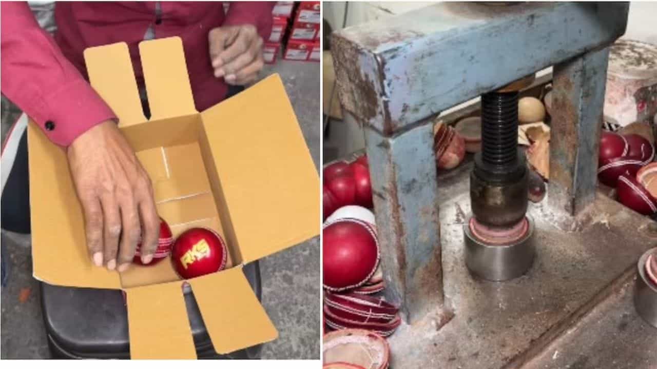 Viral Video : Viral Video : ਫੈਕਟਰੀ ਚ ਕਿਵੇਂ ਬਣਾਈ ਜਾਂਦੀ ਹੈ ਕ੍ਰਿਕਟ ਦੀ ਗੇਂਦ, ਦੇਖੋ ਗੇਂਦ ਬਣਾਉਣ ਦੀ ਪੂਰੀ ਪ੍ਰਕਿਰਿਆ Viral Video : Viral Video : ਫੈਕਟਰੀ ਚ ਕਿਵੇਂ ਬਣਾਈ ਜਾਂਦੀ ਹੈ ਕ੍ਰਿਕਟ ਦੀ ਗੇਂਦ, ਦੇਖੋ ਗੇਂਦ ਬਣਾਉਣ ਦੀ ਪੂਰੀ ਪ੍ਰਕਿਰਿਆ