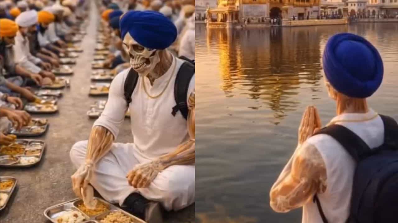AI ਵੀਡੀਓ ਨਾਲ ਬੇਅਦਬੀ, ਕੰਕਾਲ ਨੂੰ ਪੰਗ ਬੰਨ੍ਹੇ ਤੇ ਜੁੱਤੇ ਪਹਿਨੇ ਹੋਏ ਦਰਬਾਰ ਸਾਹਿਬ ਚ ਦਿਖਾਇਆ ਗਿਆ