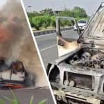ਬਟਾਲਾ ਹਾਈਵੇਅ ‘ਤੇ ਅੱਗ ਦਾ ਗੋਲਾ ਬਣੀ ਚਲਦੀ ਗੱਡੀ, ਚਾਲਕ ਨੇ ਛਾਲ ਮਾਰ ਕੇ ਬਚਾਈ ਜਾਨ