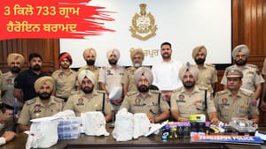 ਫਿਰੋਜ਼ਪੁਰ ਪੁਲਿਸ ਵੱਲੋਂ10 ਲੋਕ ਕਾਬੂ, 3 ਕਿਲੋ 733 ਗ੍ਰਾਮ ਹੈਰੋਇਨ ਬਰਾਮਦ