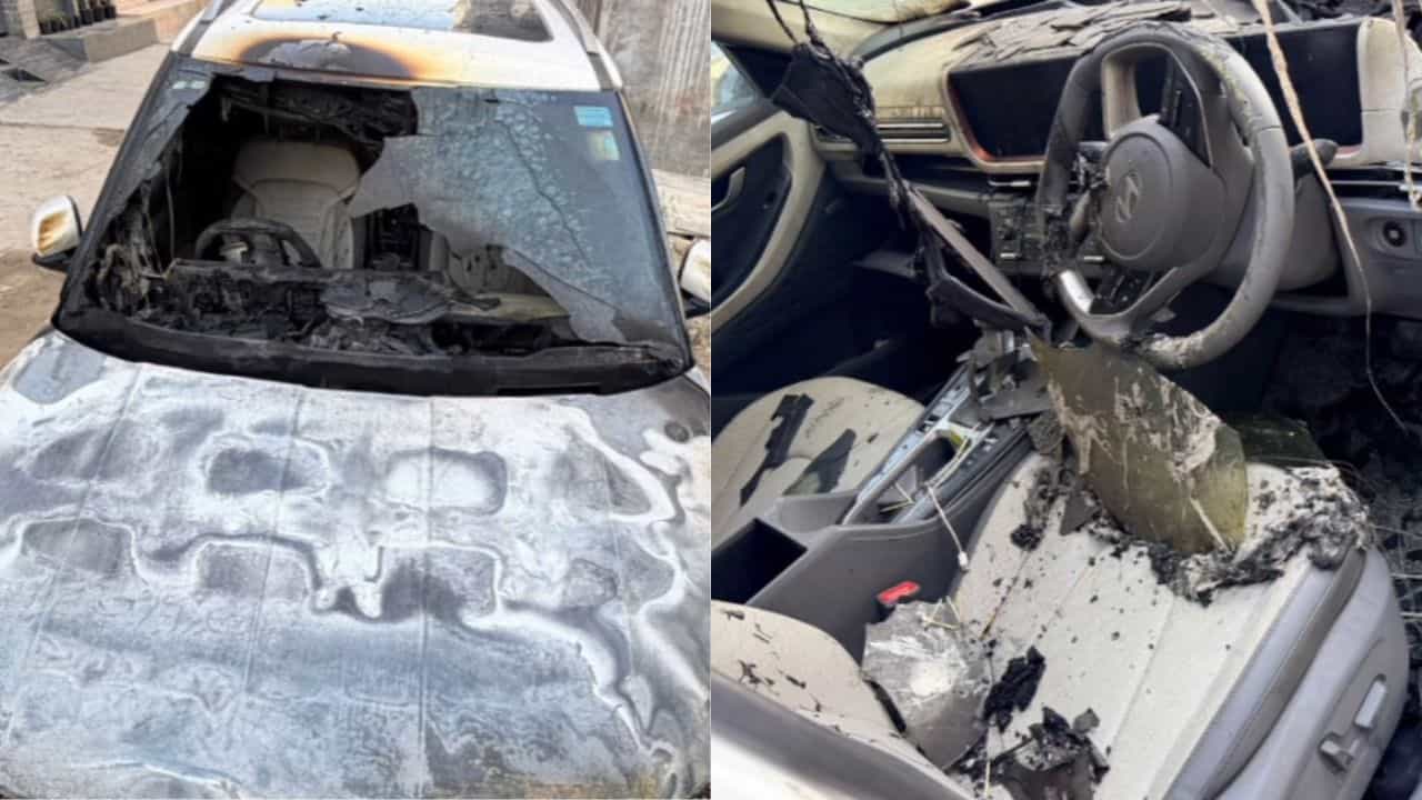 ਲੁਧਿਆਣਾ ਚ ਅੱਧੀ ਰਾਤ ਨੂੰ ਹੌਜ਼ਰੀ ਕਾਰੋਬਾਰੀ ਦੀ ਕਾਰ ਨੂੰ ਲਾਈ ਅੱਗ, ਸੀਸੀਟੀਵੀ ਚ ਕੈਦ ਹੋਈਆਂ ਤਸਵੀਰਾਂ