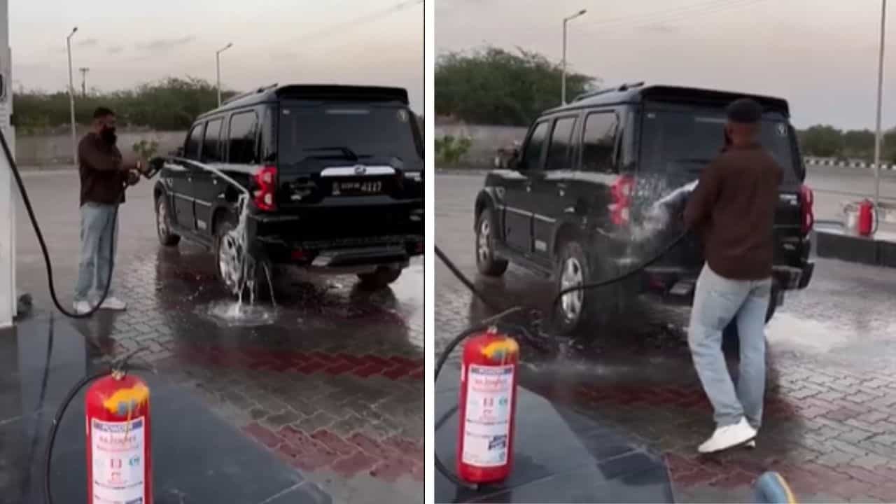 Viral Video: ਪੈਟਰੋਲ ਪੰਪ ਤੇ ਡੀਜ਼ਲ ਨਾਲ ਸਕਾਰਪੀਓ ਧੋ ਕੇ ਬਣਾਈ Reel, ਸ਼ਖਸ ਗ੍ਰਿਫ਼ਤਾਰ; Video ਵਾਇਰਲ