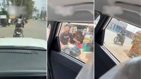 ਹੁਣ ਇੱਥੇ ਦਿਖਿਆ ਜ਼ੋਂਬੀ ਵਰਗਾ ਮੰਜ਼ਰ, ਸੜਕ 'ਤੇ ਫ੍ਰੀਜ਼ ਹੋਇਆ ਬਾਈਕ ਸਵਾਰ