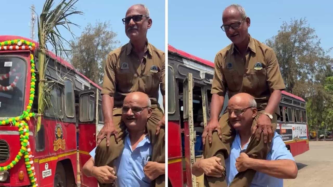 Viral Video: ਰਿਟਾਇਰਮੈਂਟ ਤੇ ਦਿਖਿਆ ਜੈ ਵੀਰੂ ਵਾਲਾ ਸਵੈਗ; ਬੱਸ ਡਰਾਈਵਰ ਨੂੰ ਮੋਢਿਆਂ ਤੇ ਚੁੱਕ ਕੇ ਕਰਾਇਆ ਪੂਰੇ ਡਿਪੂ ਦਾ ਟੂਰ, ਵੀਡੀਓ ਨੇ ਜਿੱਤੇ ਦਿਲ