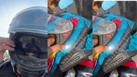 ਚਾਈਨੀਜ਼ ਮਾਂਝੇ ਨੇ ਚੀਰ ਦਿੱਤਾ ਹੈਲਮੇਟ, ਮੌਤ ਤੋਂ ਇਸ ਤਰ੍ਹਾਂ ਬਚਿਆ ਬਾਈਕ ਰਾਇਡਰ