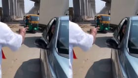 ਪਹਿਲਾਂ ਬਾਈਕ ਨੂੰ ਮਾਰੀ ਟੱਕਰ, ਫਿਰ ਮੌਕੇ ਤੇ ਭੱਜੀ ਮਹਿਲਾ, ਵਾਇਰਲ ਹੋਇਆ Video