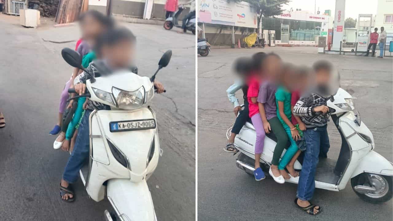 ਮੌਤ ਨੂੰ ਸੱਦਾ ਦਿੰਦਾ ਇਹ ਸਕੂਟਰ! 6 ਬੱਚਿਆਂ ਦੀ ਇਸ ਫੋਟੋ ਨੇ ਇੰਟਰਨੈੱਟ ਤੇ ਮਚਾਈ ਹਲਚਲ