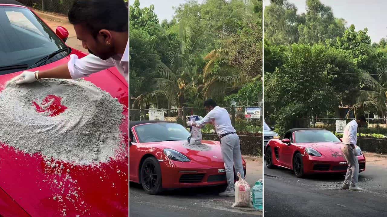 ਕਰੋੜਾਂ ਦੀ Porsche ਤੇ ਘੋਲਿਆ ਸੀਮੈਂਟ, Bengaluru ਦੀ ਸੜਕ ਤੇ ਹੋਏ ਇਸ ਤਮਾਸ਼ੇ ਦਾ ਸੱਚ ਜਾਣ ਕੇ ਰਹਿ ਜਾਓਗੇ ਹੈਰਾਨ; ਦੇਖੋ ਵੀਡੀਓ