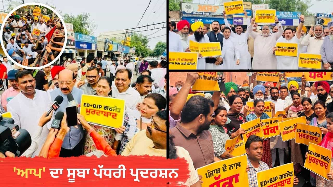 ਕੈਬਨਿਟ ਮੰਤਰੀ ਸੰਜੀਵ ਅਰੋੜਾ ਦੀ ਗ੍ਰਿਫ਼ਤਾਰੀ ਤੇ ਆਪ ਦਾ ਪੰਜਾਬ ਭਰ ਚ ਪ੍ਰਦਰਸ਼ਨ, ਫੂਕੇ ਕੇਂਦਰ ਸਰਕਾਰ ਦੇ ਪੁਤਲੇ
