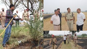 ਗੁਰਦਾਸਪੁਰ: ਨਾੜ ਸਾੜਨ ਤੋਂ ਰੋਕਣ ਲਈ DC ਤੇ SSP ਨੇ ਪਿੰਡਾਂ 'ਚ ਖੁਦ ਬੁਝਵਾਈ ਅੱਗ
