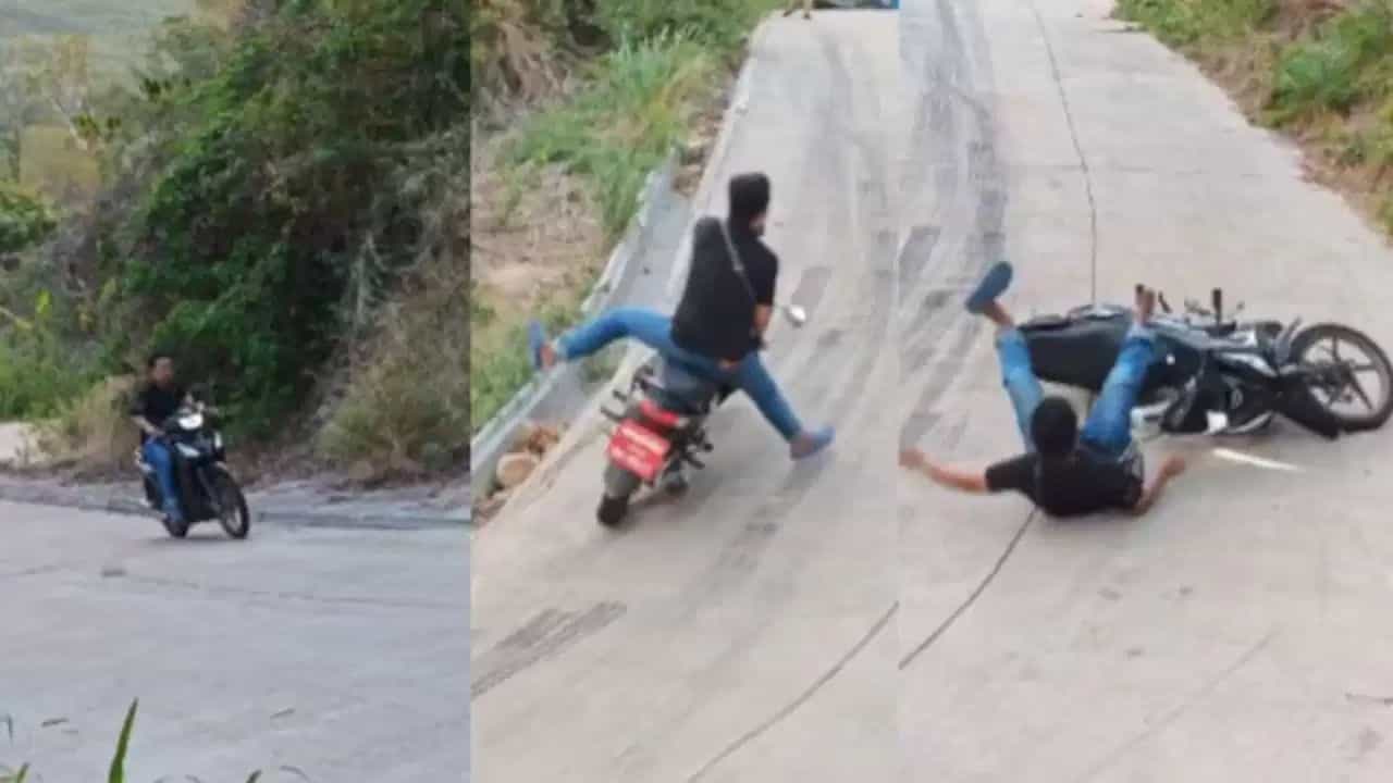 Viral Video: ਪਹਾੜੀ ਰਸਤੇ ਨੇ ਕੱਢੀ ਨੌਜਵਾਨ ਦੀ ਆਕੜ, ਰੁਕੀ ਸਕੂਟੀ ਤੇ ਬੰਦਾ ਸਿੱਧਾ ਆਇਆ ਥੱਲੇ Viral Video: ਪਹਾੜੀ ਰਸਤੇ ਨੇ ਕੱਢੀ ਨੌਜਵਾਨ ਦੀ ਆਕੜ, ਰੁਕੀ ਸਕੂਟੀ ਤੇ ਬੰਦਾ ਸਿੱਧਾ ਆਇਆ ਥੱਲੇ