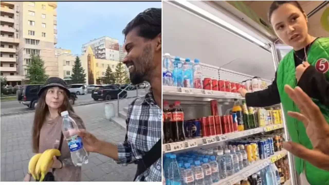 Viral Video: ਰੂਸ ਵਿੱਚ ਪਾਣੀ ਅਤੇ ਕੇਲੇ ਖ਼ਰੀਦਣ ਤੇ ਖ਼ਰਚ ਹੋਏ ਇੰਨੇ ਪੈਸੇ, ਰੋਜ਼ਾਨਾ ਵਰਤੋਂ ਦੀਆਂ ਚੀਜ਼ਾਂ ਦੇ ਦਾਮ ਦੇਖ ਰਹਿ ਜਾਓਗੇ ਹੈਰਾਨ Viral Video: ਰੂਸ ਵਿੱਚ ਪਾਣੀ ਅਤੇ ਕੇਲੇ ਖ਼ਰੀਦਣ ਤੇ ਖ਼ਰਚ ਹੋਏ ਇੰਨੇ ਪੈਸੇ, ਰੋਜ਼ਾਨਾ ਵਰਤੋਂ ਦੀਆਂ ਚੀਜ਼ਾਂ ਦੇ ਦਾਮ ਦੇਖ ਰਹਿ ਜਾਓਗੇ ਹੈਰਾਨ
