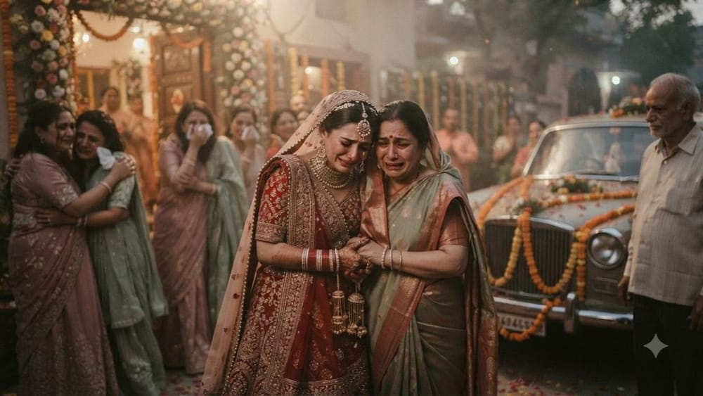 ਇਸ ਦੇ ਉਲਟ, ਸੁਪਨੇ ਵਿੱਚ ਦੁਲਹਨ ਨੂੰ ਰੋਂਦਿਆਂ ਦੇਖਣਾ ਜਾਂ ਵਿਦਾਈ ਸਮਾਰੋਹ ਦੇਖਣਾ ਅਸ਼ੁੱਭ ਮੰਨਿਆ ਜਾਂਦਾ ਹੈ। ਇਹ ਤੁਹਾਡੇ ਚੱਲ ਰਹੇ ਕੰਮ ਵਿੱਚ ਸੰਭਾਵੀ ਨੁਕਸਾਨ ਜਾਂ ਪੇਚੀਦਗੀਆਂ ਦਾ ਸੰਕੇਤ ਦੇ ਸਕਦਾ ਹੈ, ਜੋ ਤੁਹਾਡੇ ਫੈਸਲਿਆਂ 'ਤੇ ਮੁੜ ਵਿਚਾਰ ਕਰਨ ਦੀ ਜ਼ਰੂਰਤ ਨੂੰ ਦਰਸਾਉਂਦਾ ਹੈ।