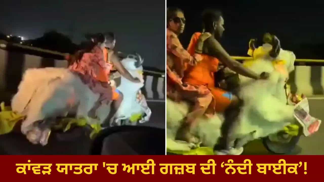 ਕਾਂਵੜ ਯਾਤਰਾ ਚ ਆਈ ਗਜ਼ਬ ਦੀ ਨੰਦੀ ਬਾਈਕ! ਸ਼ਿਵ ਭਗਤਾਂ ਦੇ ਇਸ ਅਨੋਖੇ ਜੁਗਾੜ ਦਾ ਵੀਡੀਓ ਇੰਟਰਨੈੱਟ ਤੇ ਹੋਇਆ ਵਾਇਰਲ ਕਾਂਵੜ ਯਾਤਰਾ ਚ ਆਈ ਗਜ਼ਬ ਦੀ ਨੰਦੀ ਬਾਈਕ! ਸ਼ਿਵ ਭਗਤਾਂ ਦੇ ਇਸ ਅਨੋਖੇ ਜੁਗਾੜ ਦਾ ਵੀਡੀਓ ਇੰਟਰਨੈੱਟ ਤੇ ਹੋਇਆ ਵਾਇਰਲ