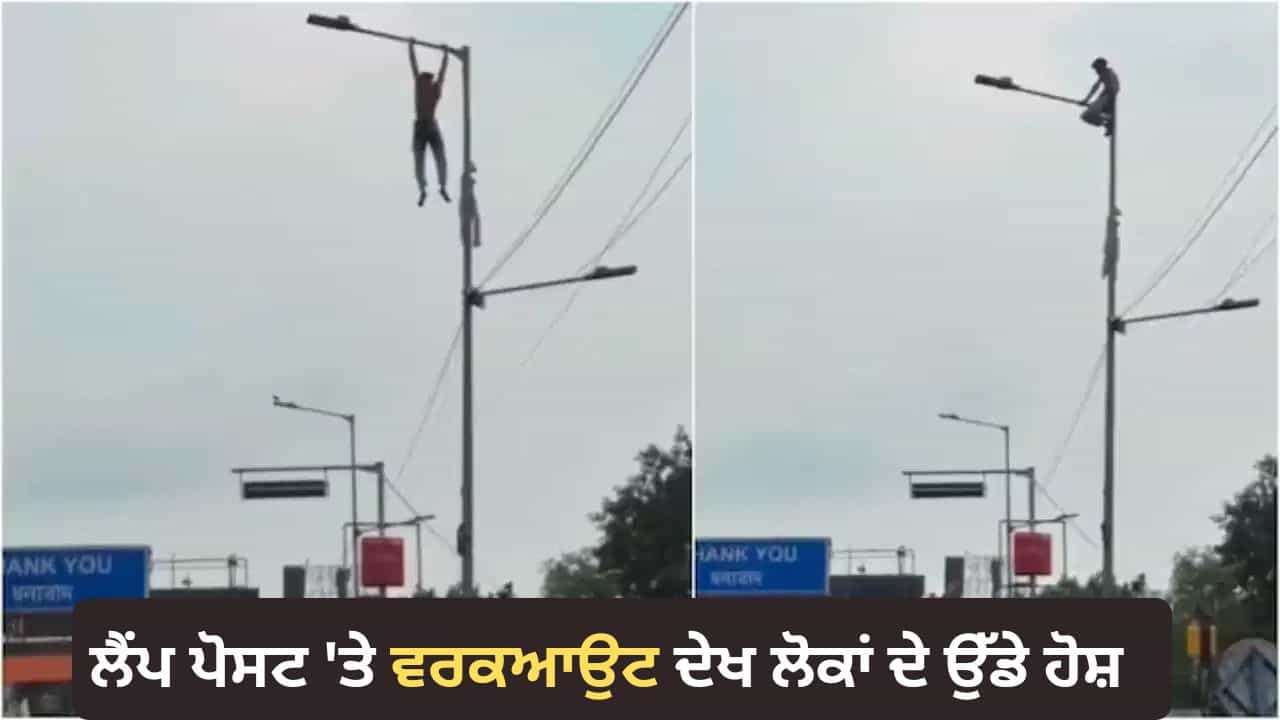 Viral Video: ਜਿਮ ਛੱਡ ਲੈਂਪ ਪੋਸਟ ਤੇ ਪੁਲ-ਅੱਪਸ ਕਰਦਾ ਦਿਖਿਆ ਨੌਜਵਾਨ, ਐਕਸਰਸਾਈਜ਼ ਦੇਖ ਲੋਕਾਂ ਦੇ ਉੱਡੇ ਹੋਸ਼ Viral Video: ਜਿਮ ਛੱਡ ਲੈਂਪ ਪੋਸਟ ਤੇ ਪੁਲ-ਅੱਪਸ ਕਰਦਾ ਦਿਖਿਆ ਨੌਜਵਾਨ, ਐਕਸਰਸਾਈਜ਼ ਦੇਖ ਲੋਕਾਂ ਦੇ ਉੱਡੇ ਹੋਸ਼