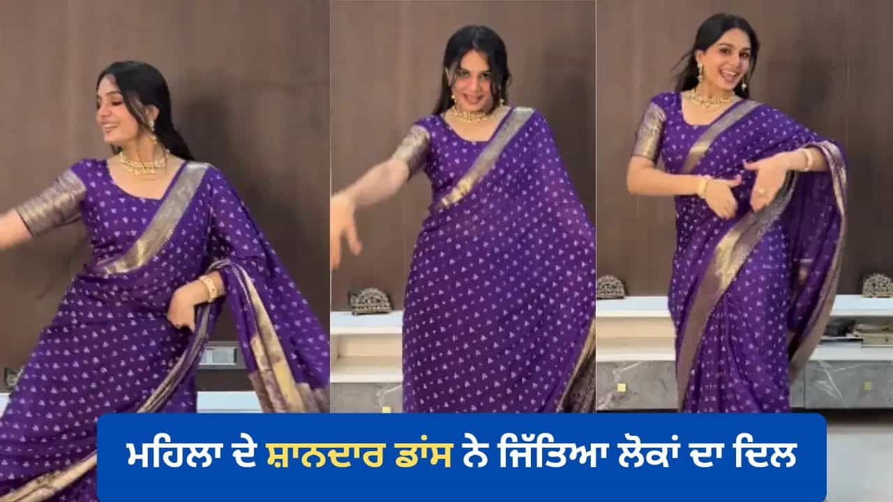 Punjabi Viral Dance Video: ਪੰਜਾਬੀ ਵੈਡਿੰਗ ਸੌਂਗ ਤੇ ਮਹਿਲਾ ਨੇ ਕੀਤਾ ਧਮਾਕੇਦਾਰ ਡਾਂਸ, ਸ਼ਾਨਦਾਰ ਸਟੈਪਸ ਤੇ ਐਕਸਪ੍ਰੈਸ਼ਨਜ਼ ਨੇ ਜਿੱਤਿਆ ਲੋਕਾਂ ਦਾ ਦਿਲ Punjabi Viral Dance Video: ਪੰਜਾਬੀ ਵੈਡਿੰਗ ਸੌਂਗ ਤੇ ਮਹਿਲਾ ਨੇ ਕੀਤਾ ਧਮਾਕੇਦਾਰ ਡਾਂਸ, ਸ਼ਾਨਦਾਰ ਸਟੈਪਸ ਤੇ ਐਕਸਪ੍ਰੈਸ਼ਨਜ਼ ਨੇ ਜਿੱਤਿਆ ਲੋਕਾਂ ਦਾ ਦਿਲ