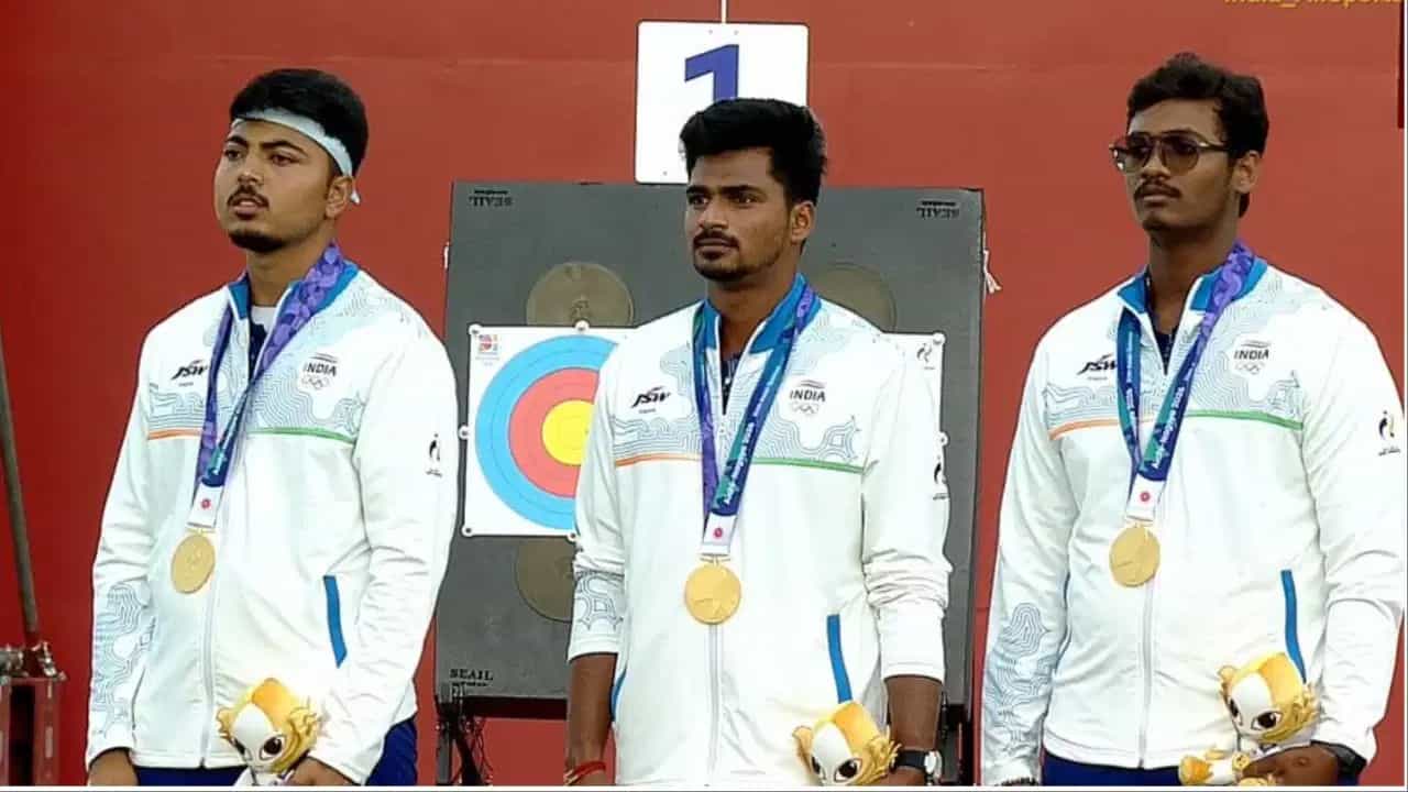 Asian Games 2026: ਭਾਰਤੀ ਤੀਰਅੰਦਾਜ਼ਾਂ ਦਾ ਸ਼ਾਨਦਾਰ ਪ੍ਰਦਰਸ਼ਨ, ਮੈਨਸ ਕੰਪਾਊਂਡ ਟੀਮ ਇਵੈਂਟ ਵਿੱਚ ਚੀਨ ਤੋਂ ਪਿੱਛੜਣ ਤੋਂ ਬਾਅਦ ਜਿੱਤਿਆ ਗੋਲਡ Asian Games 2026: ਭਾਰਤੀ ਤੀਰਅੰਦਾਜ਼ਾਂ ਦਾ ਸ਼ਾਨਦਾਰ ਪ੍ਰਦਰਸ਼ਨ, ਮੈਨਸ ਕੰਪਾਊਂਡ ਟੀਮ ਇਵੈਂਟ ਵਿੱਚ ਚੀਨ ਤੋਂ ਪਿੱਛੜਣ ਤੋਂ ਬਾਅਦ ਜਿੱਤਿਆ ਗੋਲਡ