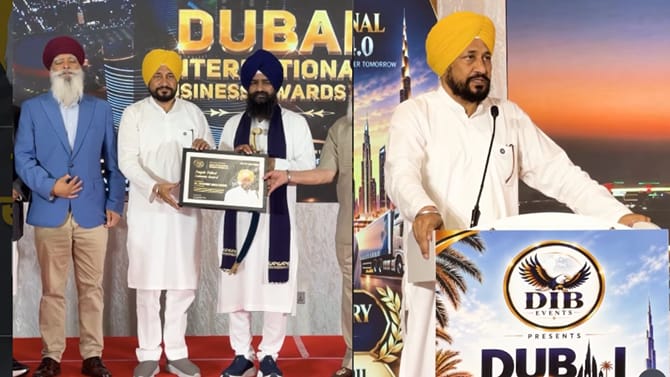 ਦੁਬਈ 'ਚ ਚਰਨਜੀਤ ਸਿੰਘ ਚੰਨੀ ਨੂੰ ਮਿਲਿਆ 'ਪੰਜਾਬ ਪਾਲਿਟਿਕਸ ਐਮਿਨੈਂਸ ਐਵਾਰਡ'