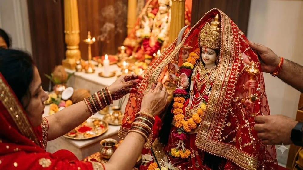 ਜਿਵੇਂ-ਜਿਵੇਂ ਨਰਾਤੇ ਨੇੜੇ ਆ ਰਹੇ ਹਨ, ਸ਼ਰਧਾਲੂ ਮਾਂ ਦੁਰਗਾ ਨੂੰ ਲਾਲ ਚੁੰਨੀ ਅਰਪਿਤ ਕਰਨ ਲਈ ਉੱਤਸਕ ਹੋ ਰਹੇ ਹਨ। ਇਸ ਲਈ, ਜਦੋਂ ਅਸੀਂ ਦੁਕਾਨ 'ਤੇ ਜਾਂਦੇ ਹਾਂ, ਤਾਂ ਅਸੀਂ ਲਾਲ ਚੁੰਨੀਆਂ ਵੱਡੀ ਗਿਣਤੀ ਵਿੱਚ ਨਜਰ ਆਉਂਦੀਆਂ ਹਨ। ਪਰ ਇਸ ਦਰਮਿਆਨ ਤੁਸੀਂ ਜ਼ਰੂਰ ਸੋਚਿਆ ਹੋਵੇਗਾ ਕਿ ਦੇਵੀ ਨੂੰ ਲਾਲ ਚੁੰਨੀ ਕਿਉਂ ਚੜ੍ਹਾਈ ਜਾਂਦੀ ਹੈ? ਇਸ ਨਾਲ ਅਕਸਰ ਚੁੰਨੀ ਦੀ ਚੋਣ ਕਰਦੇ ਸਮੇਂ ਉਲਝਣ ਪੈਦਾ ਹੁੰਦੀ ਹੈ। ਜੇਕਰ ਘਰ ਵਿੱਚ ਛੋਟੀ ਮੂਰਤੀ ਹੈ, ਤਾਂ ਕੀ ਸਾਨੂੰ ਵੱਡੀ ਚੁੰਨੀ ਖਰੀਦਣੀ ਚਾਹੀਦੀ ਹੈ? ਜੇਕਰ ਬਜਟ ਘੱਟ ਹੈ, ਤਾਂ ਕੀ ਸਧਾਰਨ ਚੁੰਨੀ ਕਾਫ਼ੀ ਹੋਵੇਗੀ? ਅਜਿਹੇ ਸਵਾਲ ਖਾਸ ਕਰਕੇ ਉਦੋਂ ਉੱਠਦੇ ਹਨ ਜਦੋਂ ਅਸੀਂ ਪਹਿਲੀ ਵਾਰ ਆਪਣੇ ਹੱਥਾਂ ਨਾਲ ਦੇਵੀ ਨੂੰ ਸਜਾ ਰਹੇ ਹੁੰਦੇ ਹਾਂ।